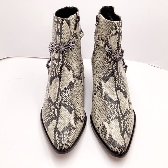 {Schutz} Natiely Snake Embossed Booties - Picture 4 of 12